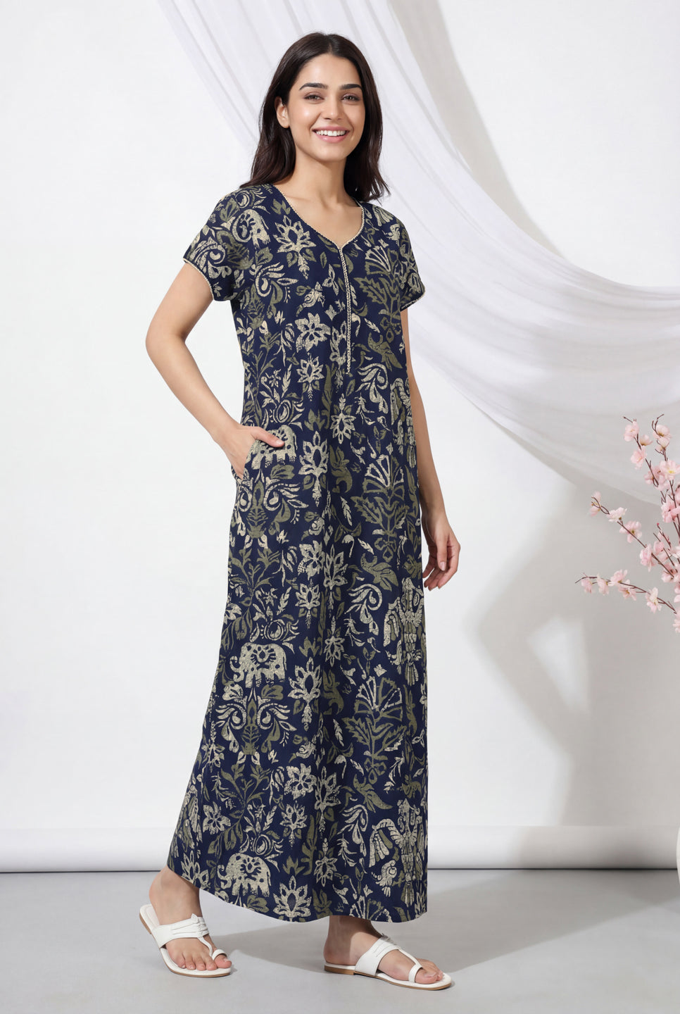 The Indie Print - Cotton Lounge Night Gown