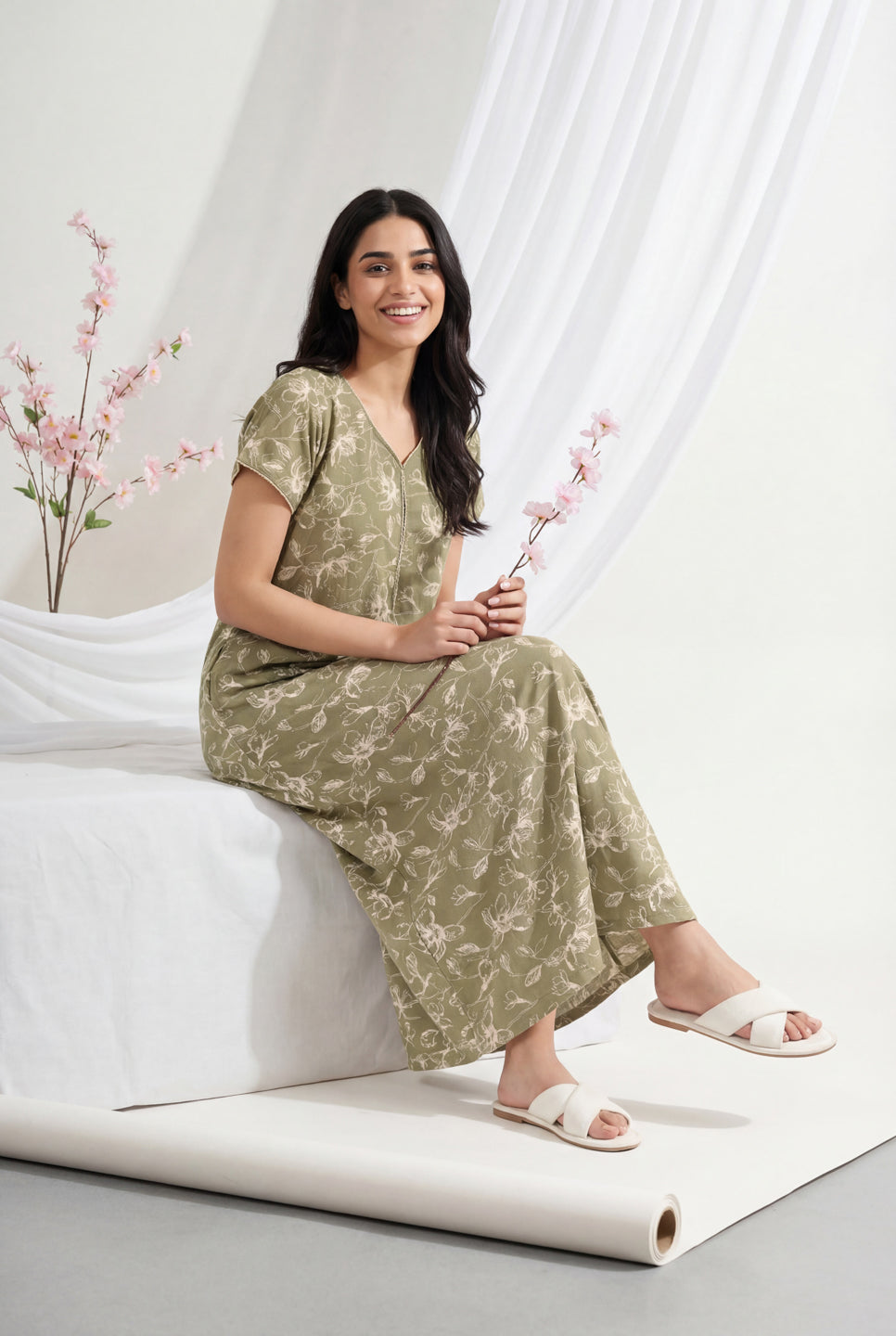 Gold Shimmer - Cotton Lounge Night Gown