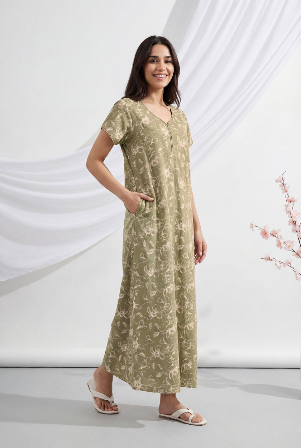 Gold Shimmer - Cotton Lounge Night Gown