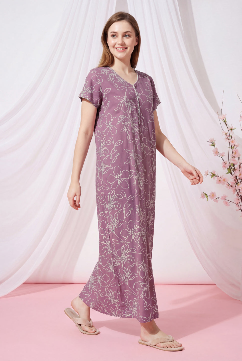 Gold Shimmer - Cotton Lounge Night Gown