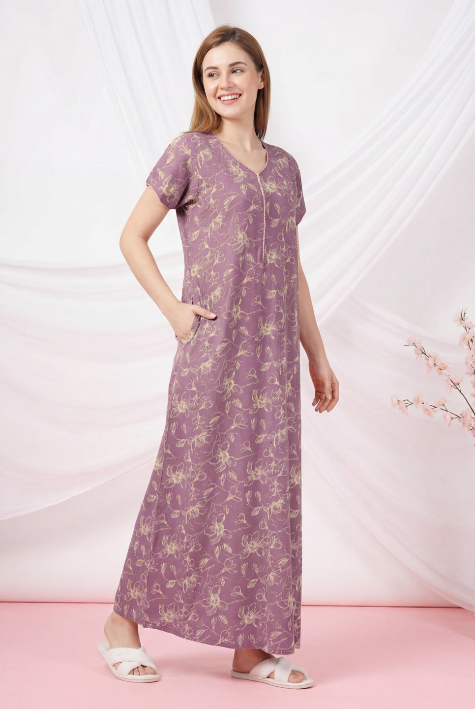 Gold Shimmer - Cotton Lounge Night Gown