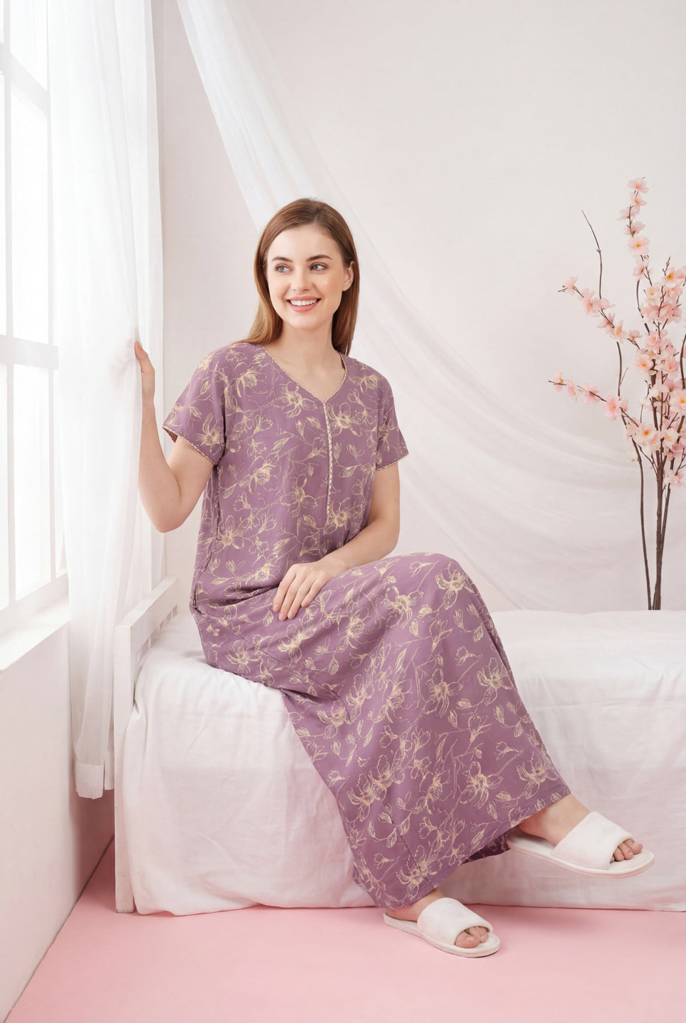 Gold Shimmer - Cotton Lounge Night Gown