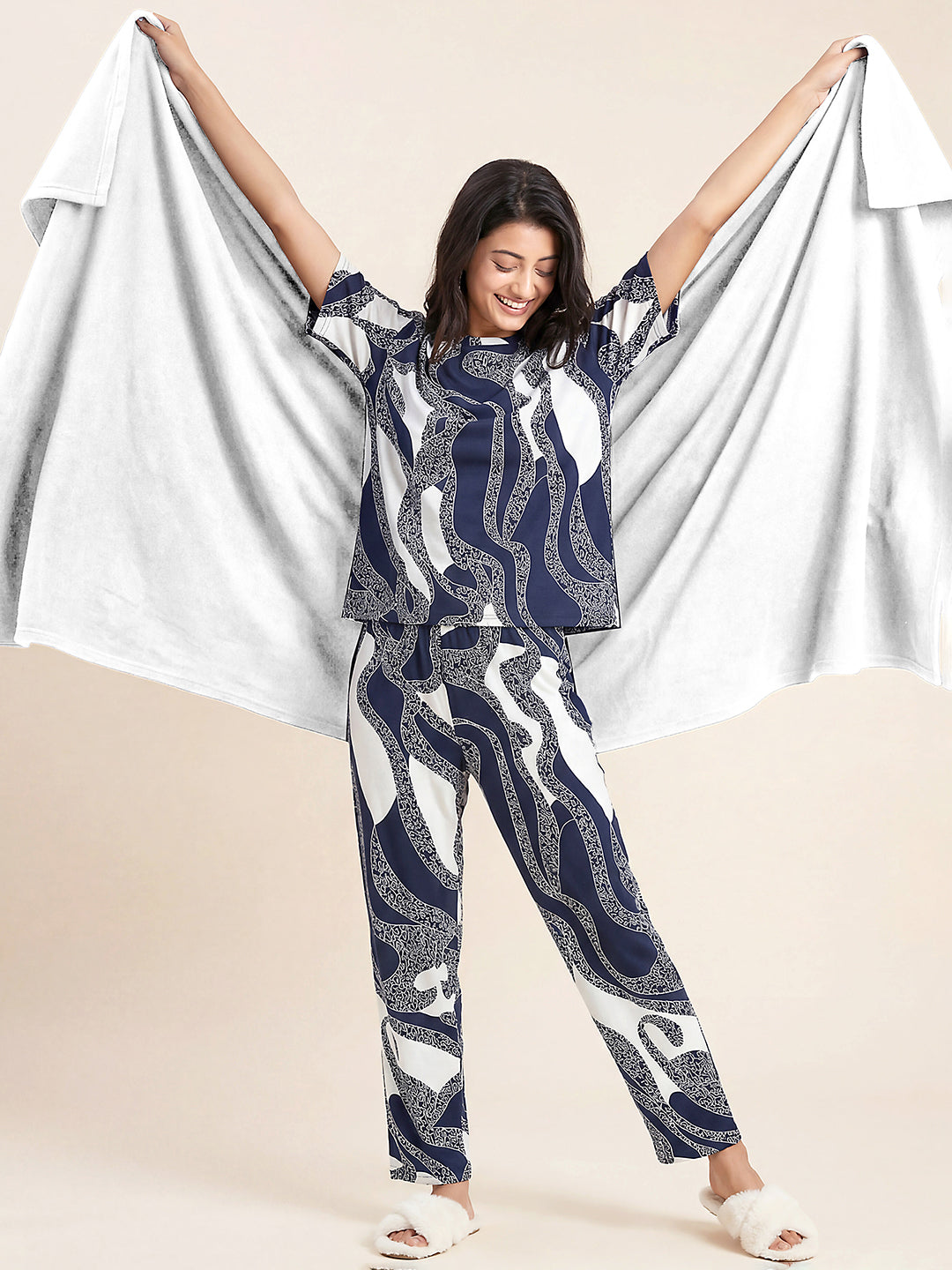 Ocean Flow - Cotton Lounge Night Suit
