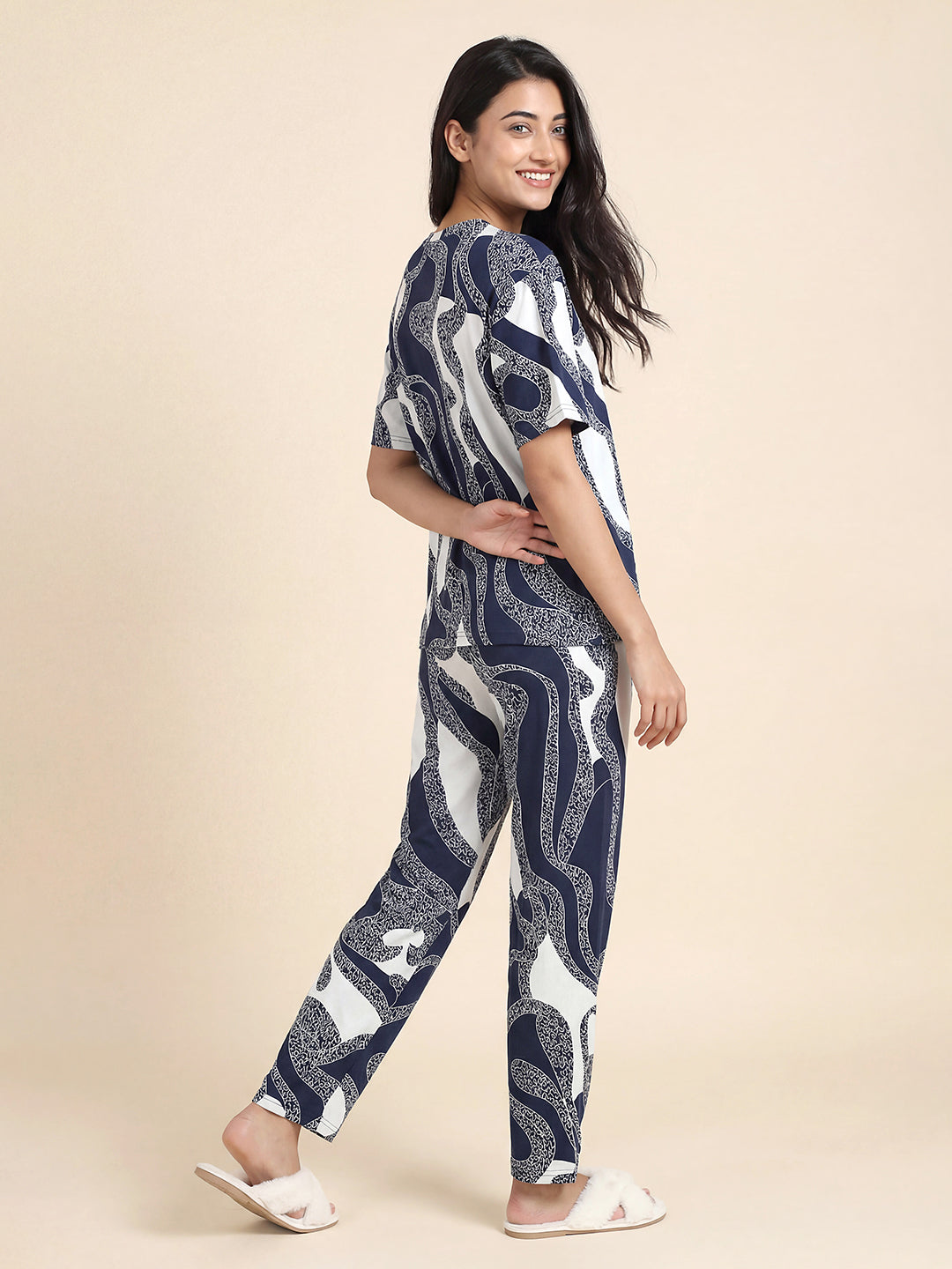 Ocean Flow - Cotton Lounge Night Suit