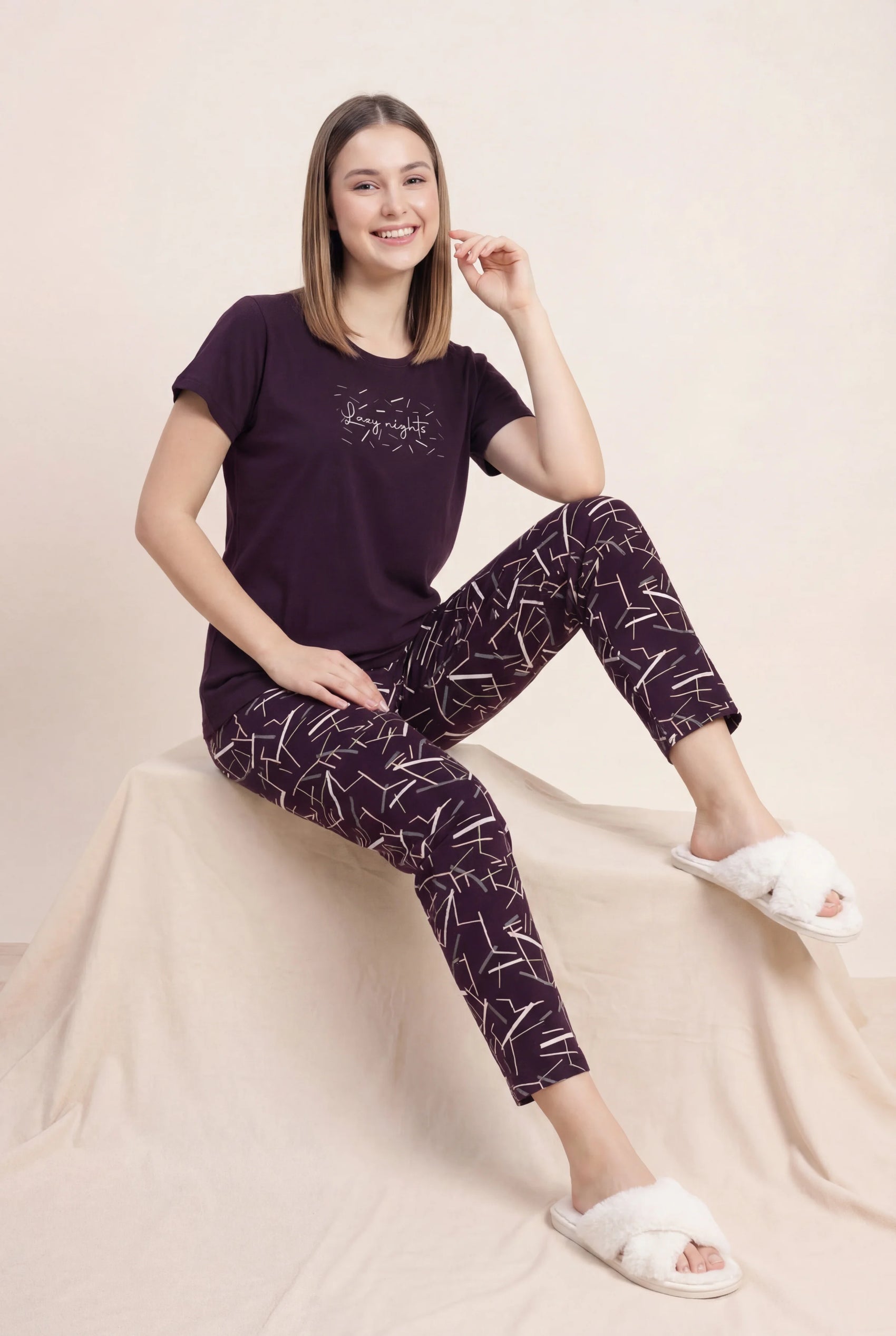 Lazy Nights - Cotton Lounge Night Suit