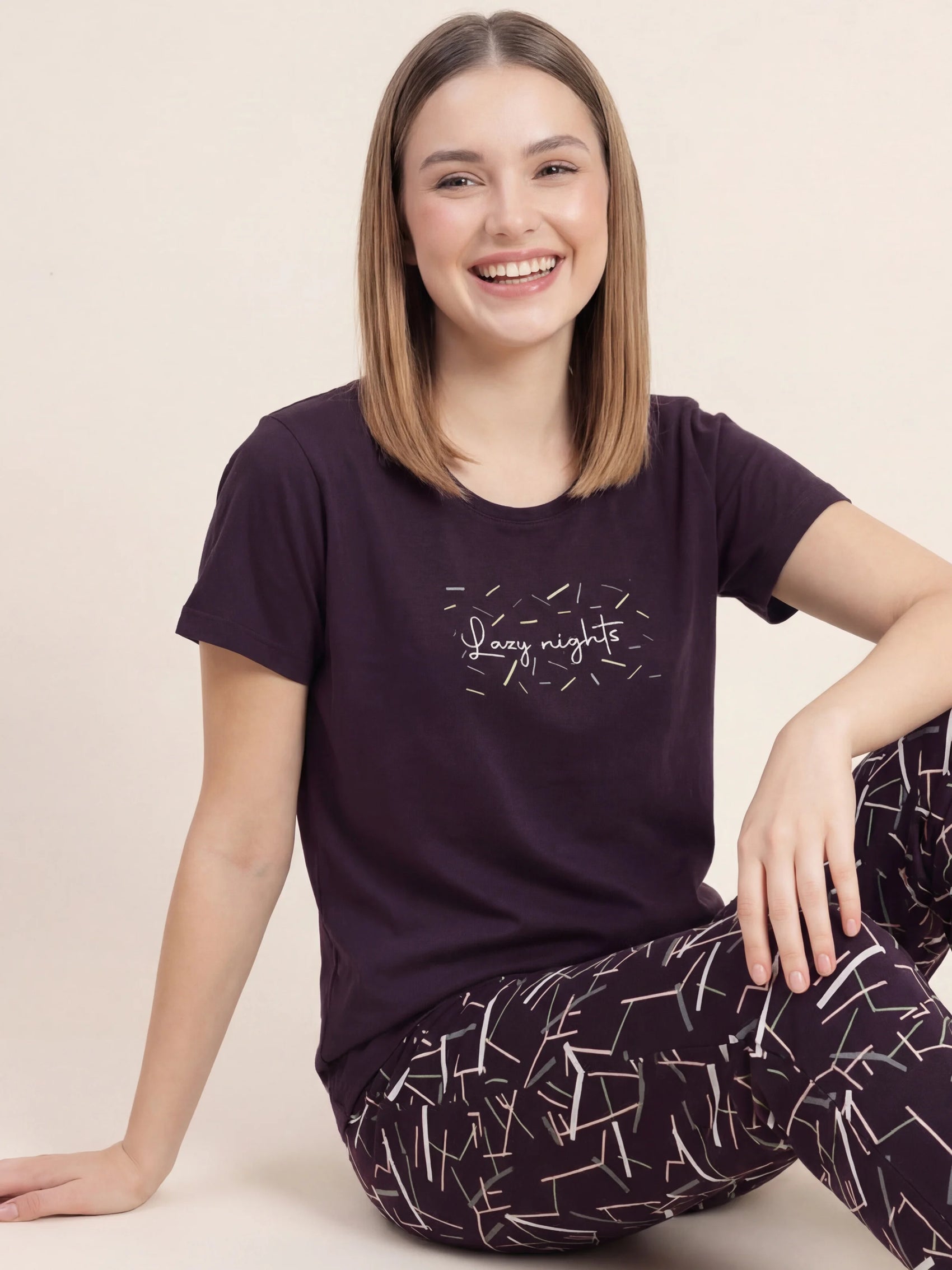 Lazy Nights - Cotton Lounge Night Suit