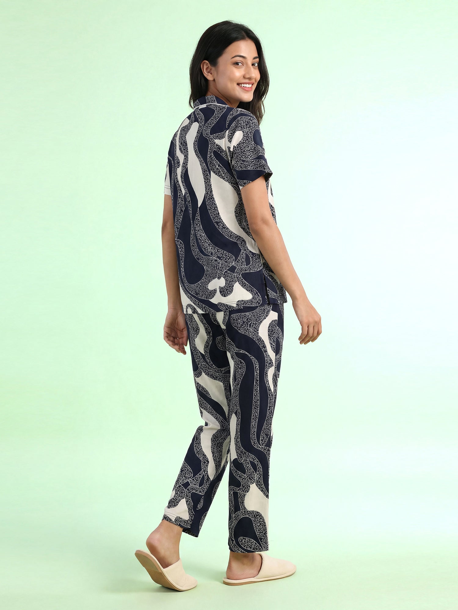 Midnight Wave -Cotton Lounge Night Suit