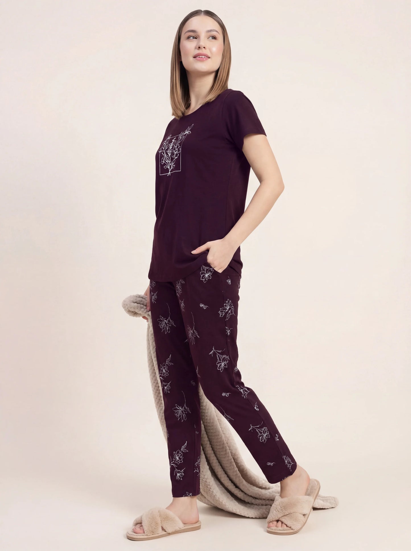 Box of flower - Cotton Lounge Night Suit