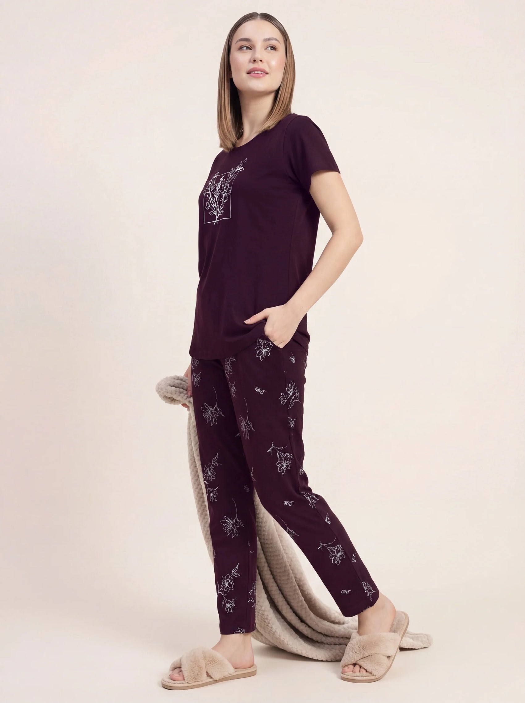 Box of flower - Cotton Lounge Night Suit