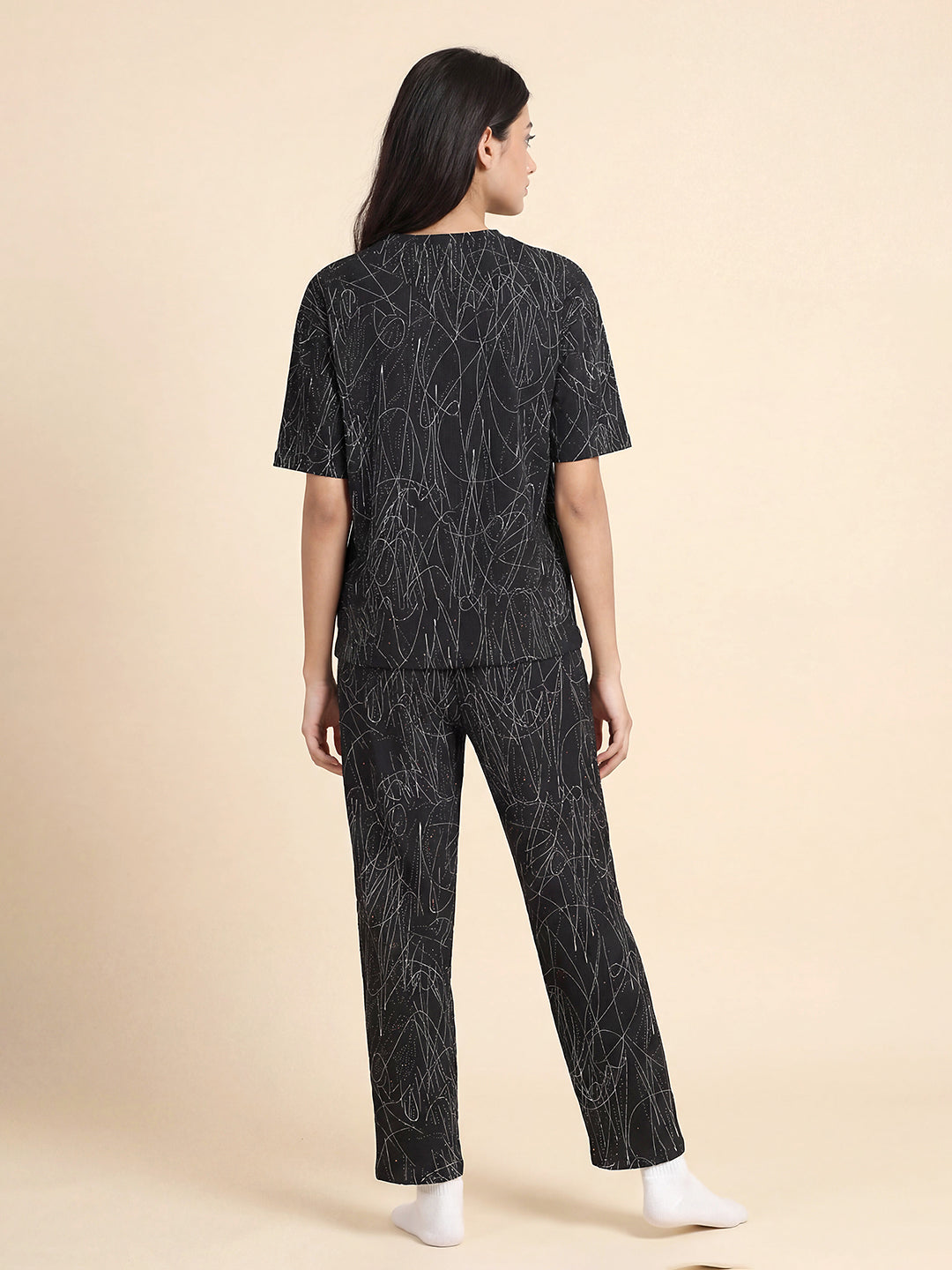 Midnight Echo - Cotton Lounge Night Suit