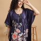 Midnight Bloom Satin Kaftan Nightgown