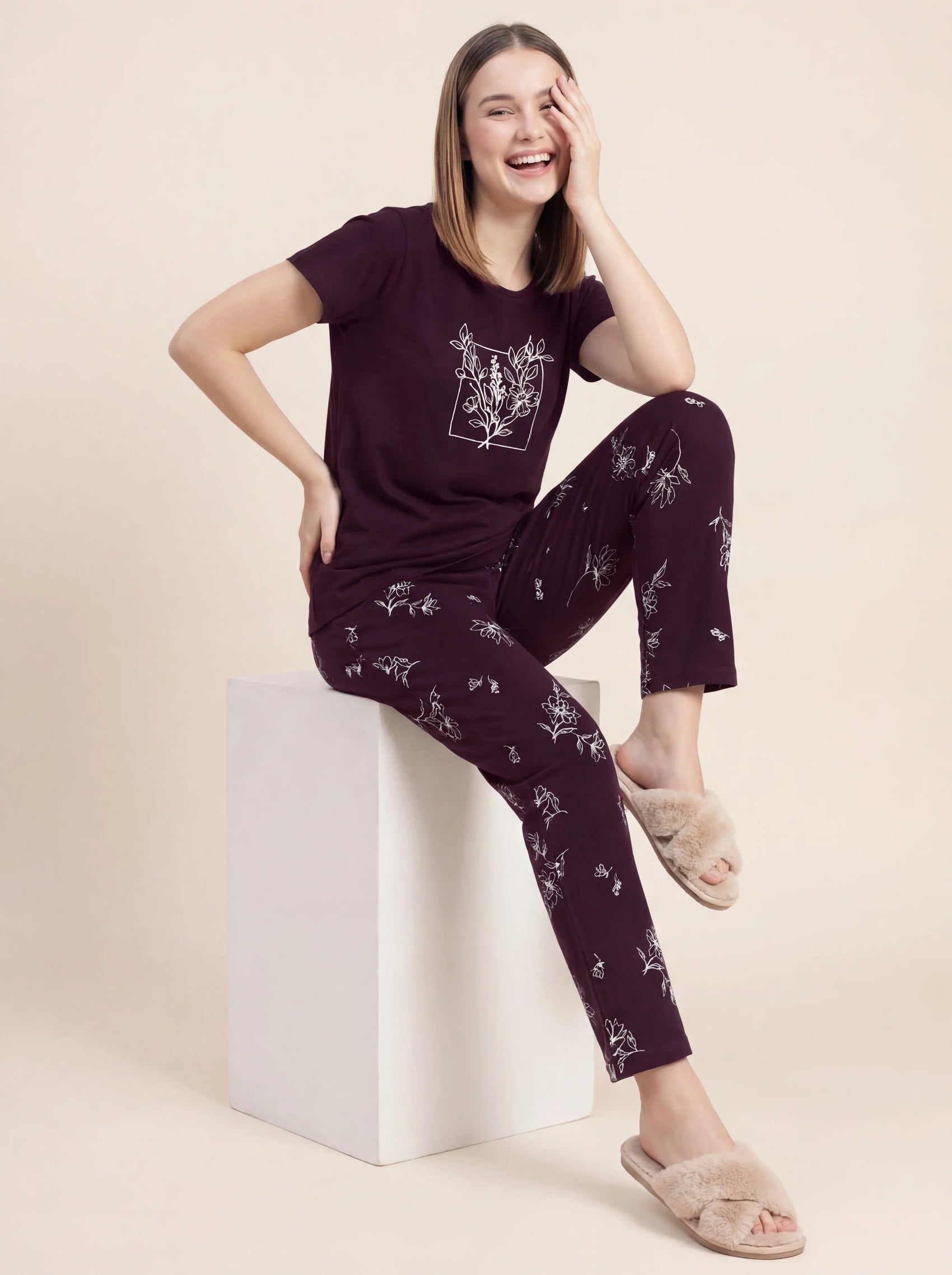 Box of flower - Cotton Lounge Night Suit