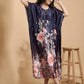 Midnight Bloom Satin Kaftan Nightgown
