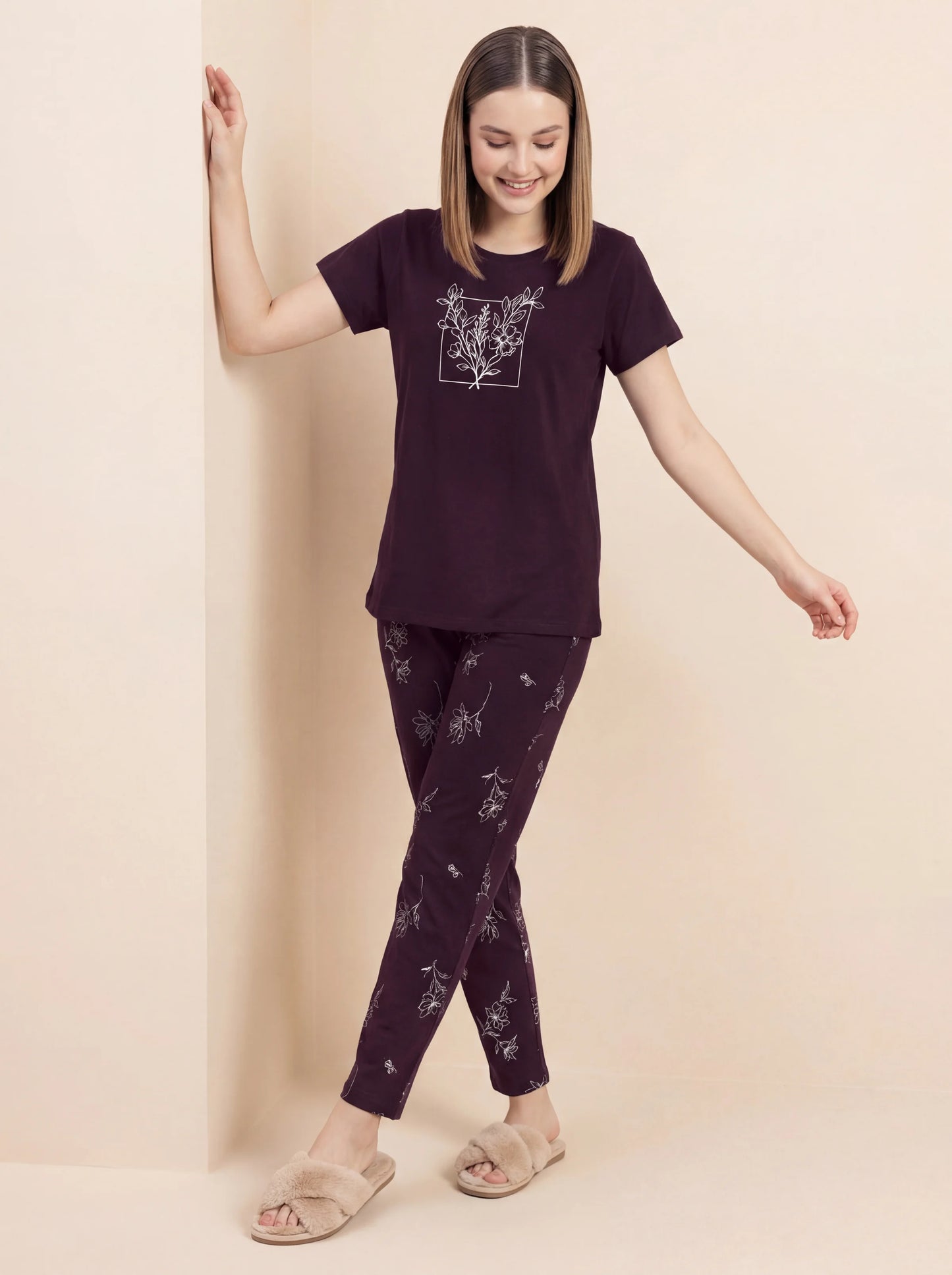 Box of flower - Cotton Lounge Night Suit