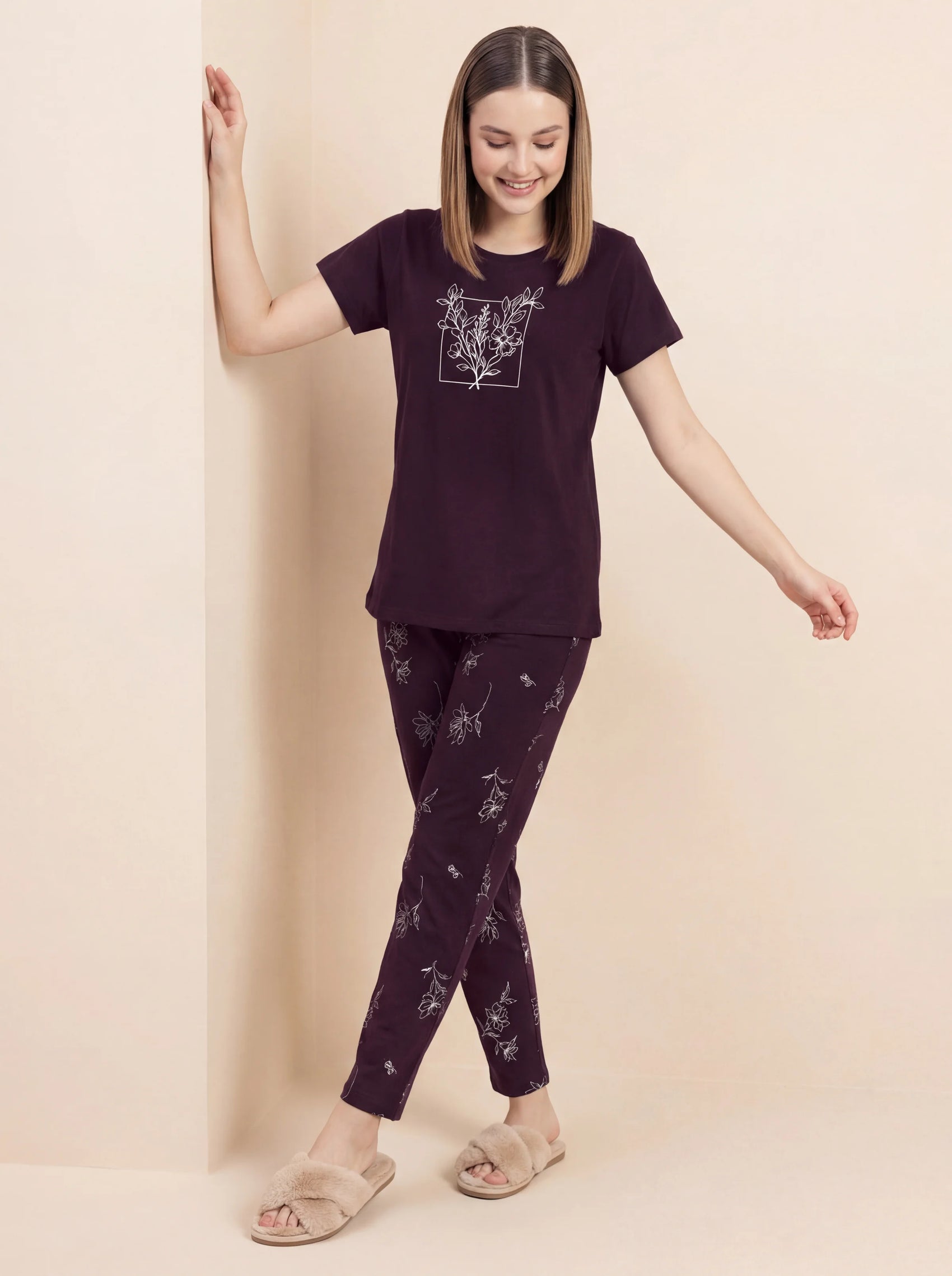 Box of flower - Cotton Lounge Night Suit