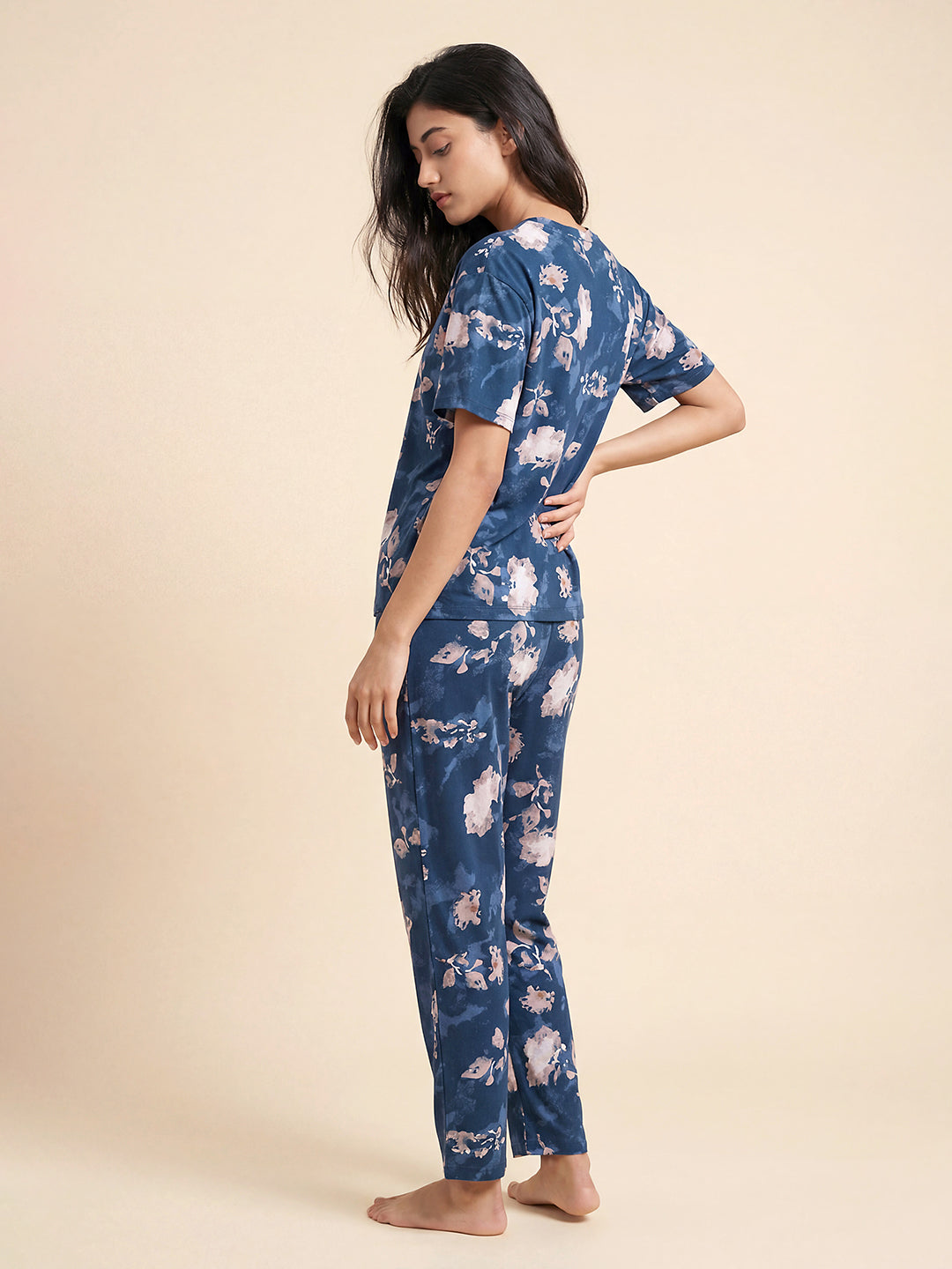 Bloom Drift - Cotton Lounge Night Suit