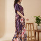 Midnight Bloom Satin Kaftan Nightgown