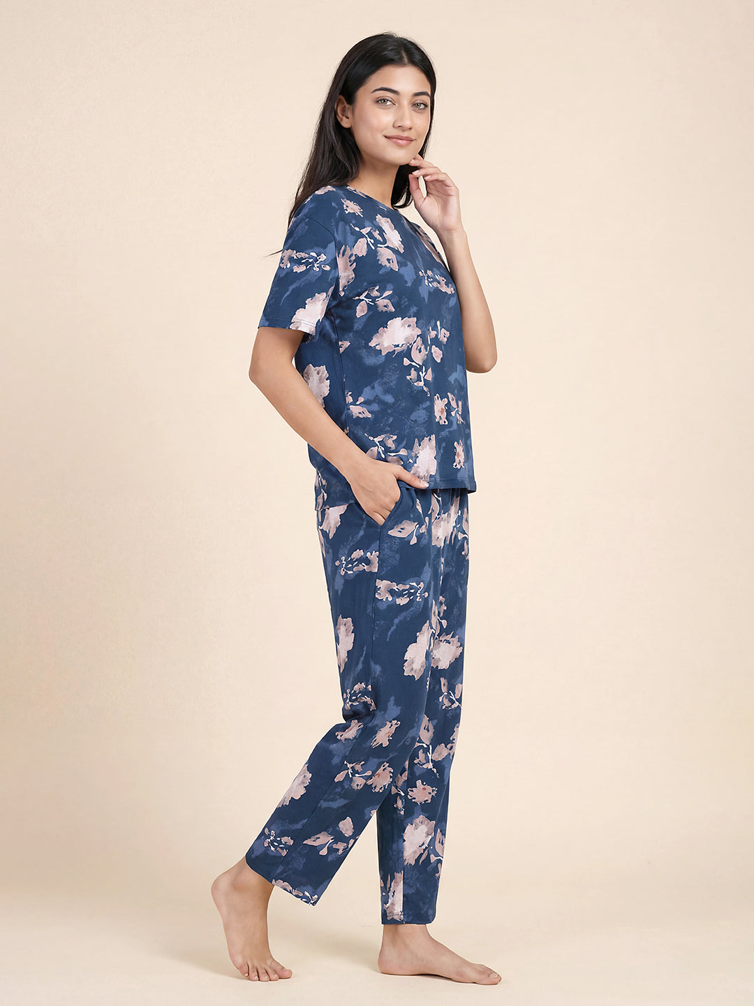 Bloom Drift - Cotton Lounge Night Suit