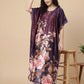 Midnight Bloom Satin Kaftan Nightgown