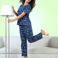 Moonlit Feather - Cotton Lounge Night Suit