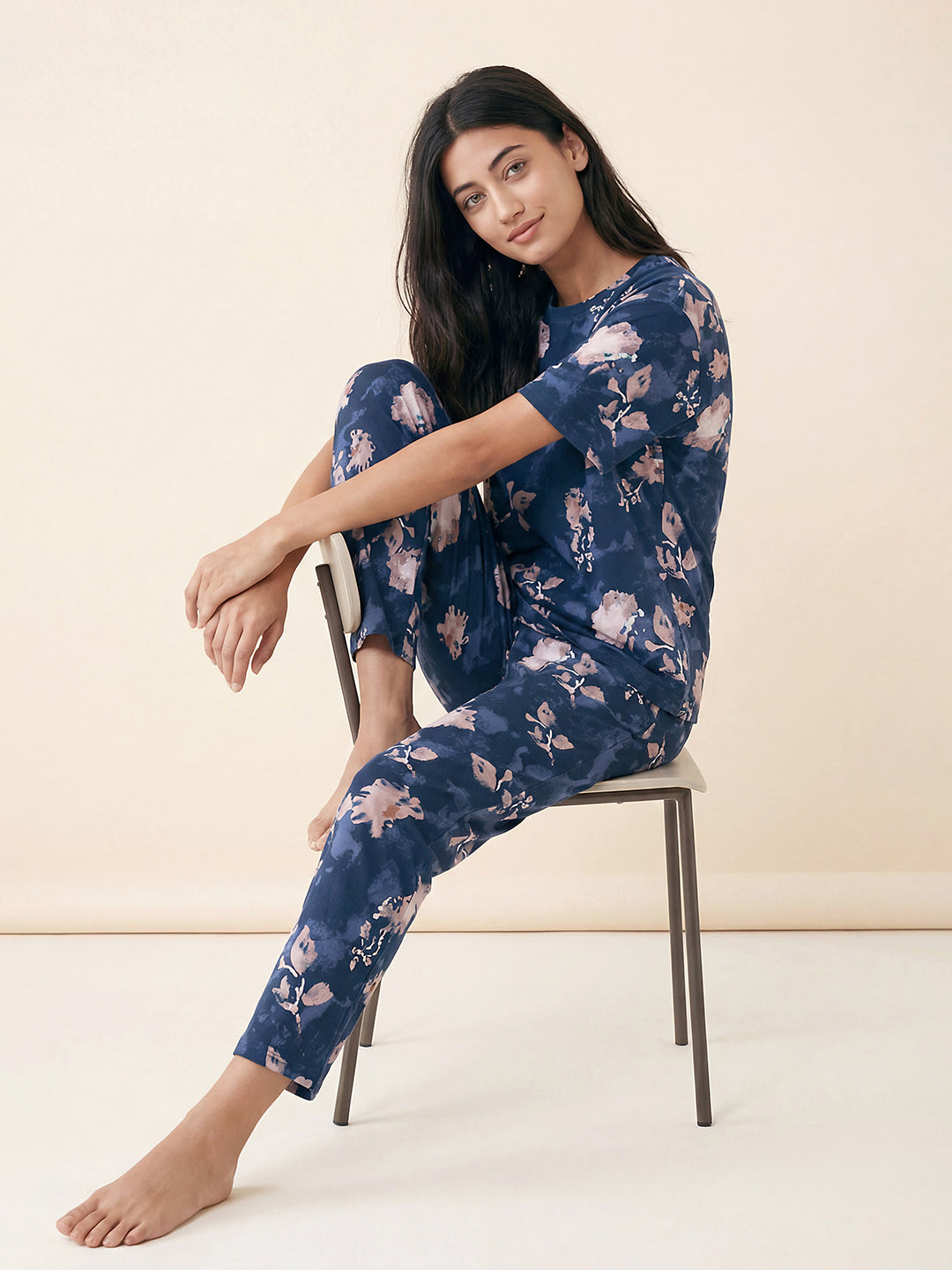 Bloom Drift - Cotton Lounge Night Suit