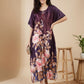 Midnight Bloom Satin Kaftan Nightgown