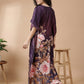 Midnight Bloom Satin Kaftan Nightgown