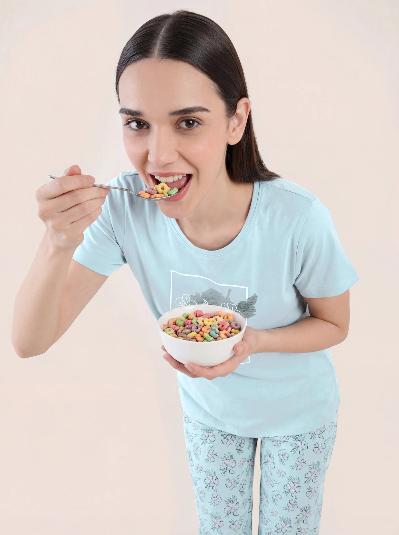 Flower Shadow - Cotton Lounge Night Suit