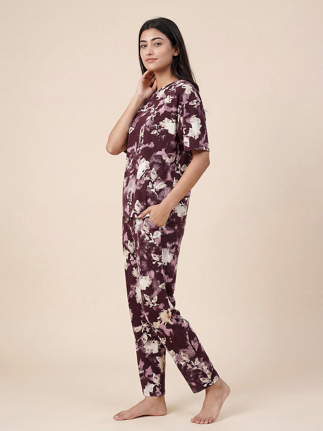Bloom Drift - Cotton Lounge Night Suit