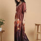Autumn Bloom Satin Kaftan Nightgown