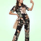 Noir Blossom – Cotton Lounge Night Suit
