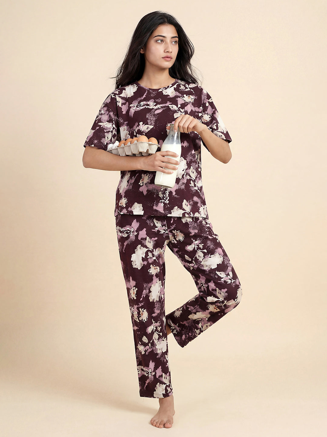 Bloom Drift - Cotton Lounge Night Suit