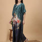 Autumn Bloom Satin Kaftan Nightgown