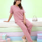 Rosé Bloom - Cotton Lounge Night Suit