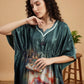 Autumn Bloom Satin Kaftan Nightgown