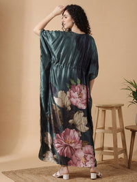 Emerald Haven Satin Kaftan Nightgown