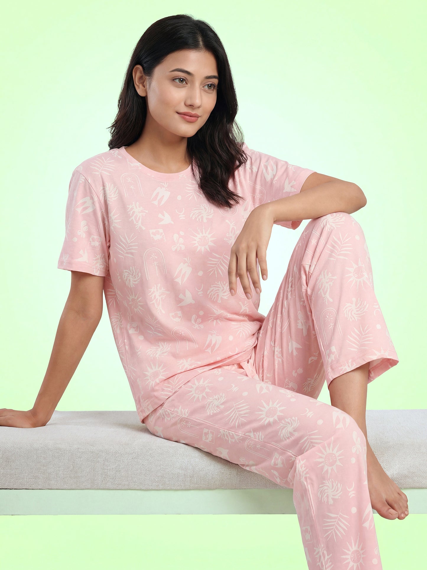 Blush Daydream - Cotton Lounge Night Suit