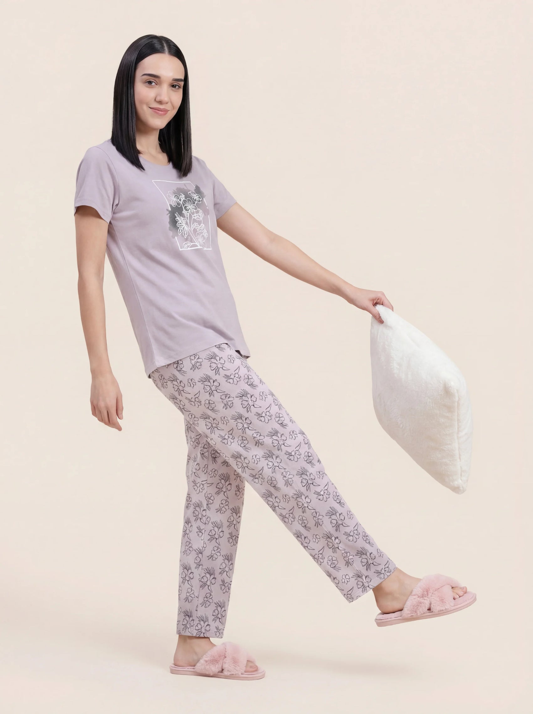 Flower Shadow - Cotton Lounge Night Suit