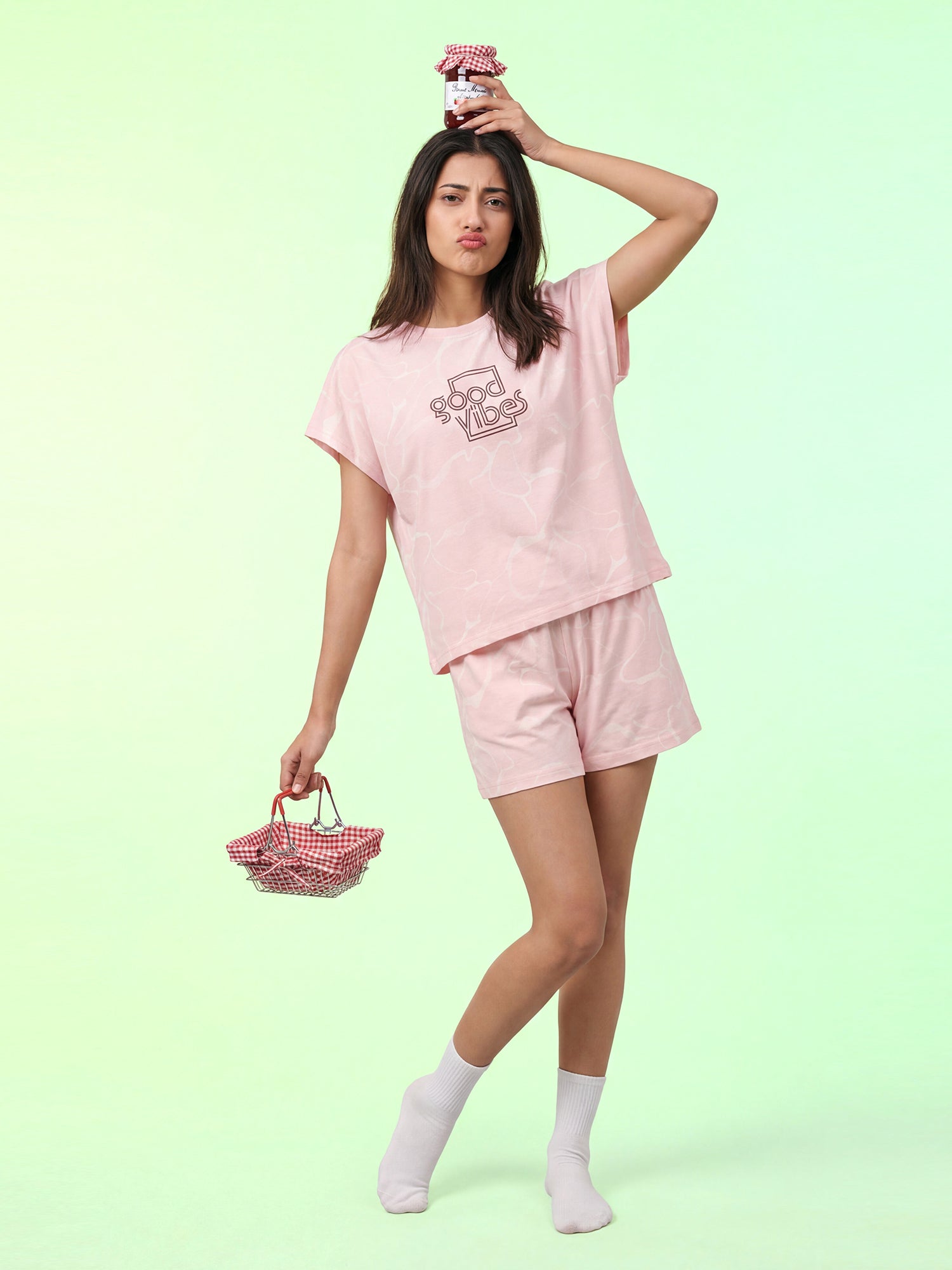 Good Vibes – Cotton Lounge Night Suit