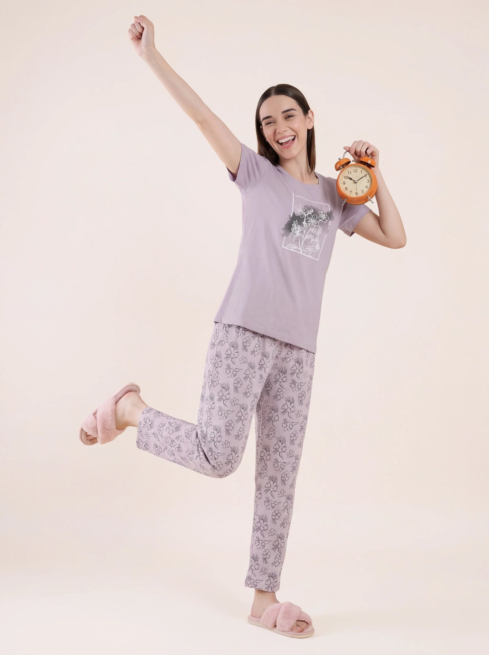 Flower Shadow - Cotton Lounge Night Suit