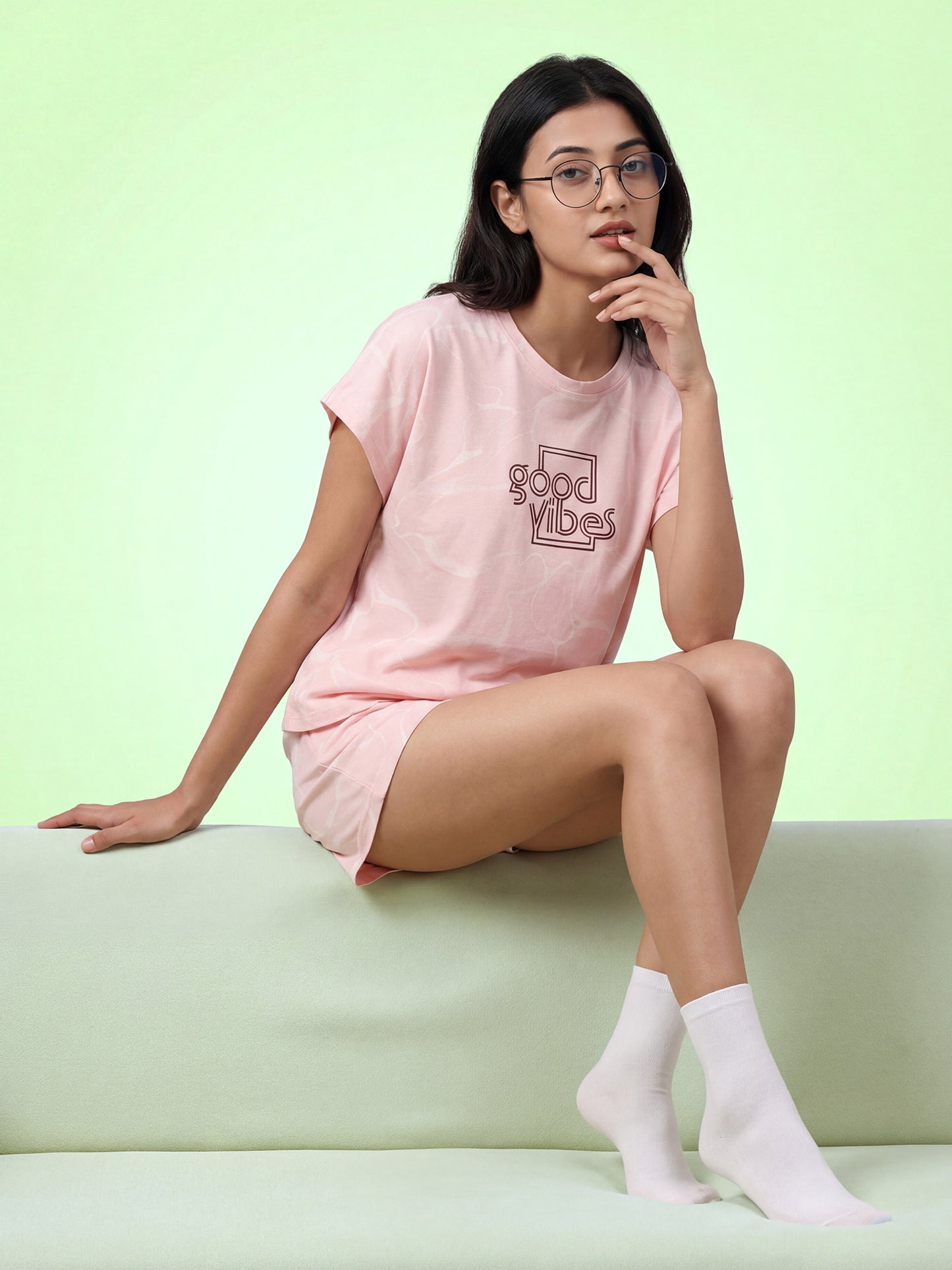Good Vibes – Cotton Lounge Night Suit