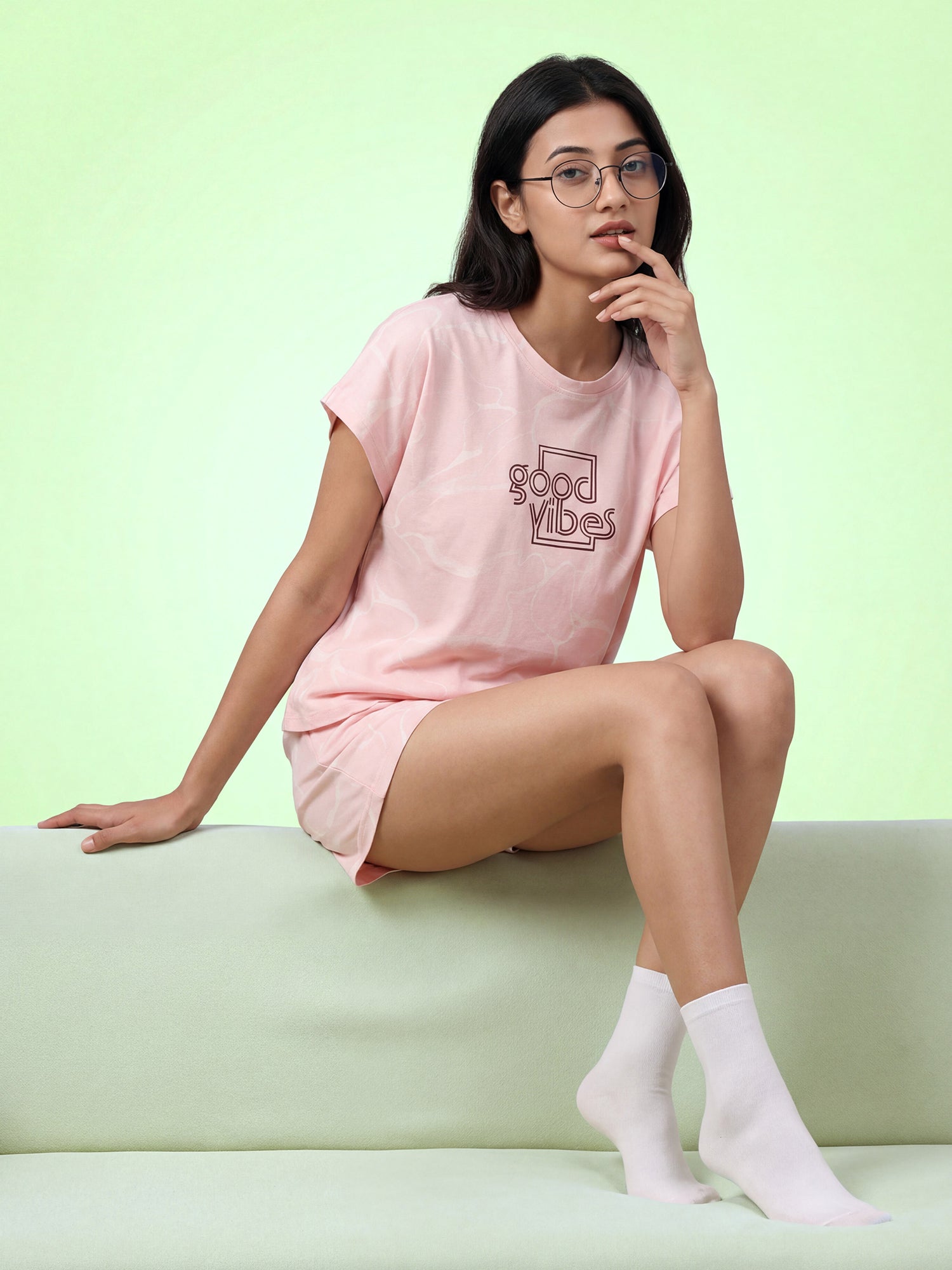 Good Vibes – Cotton Lounge Night Suit