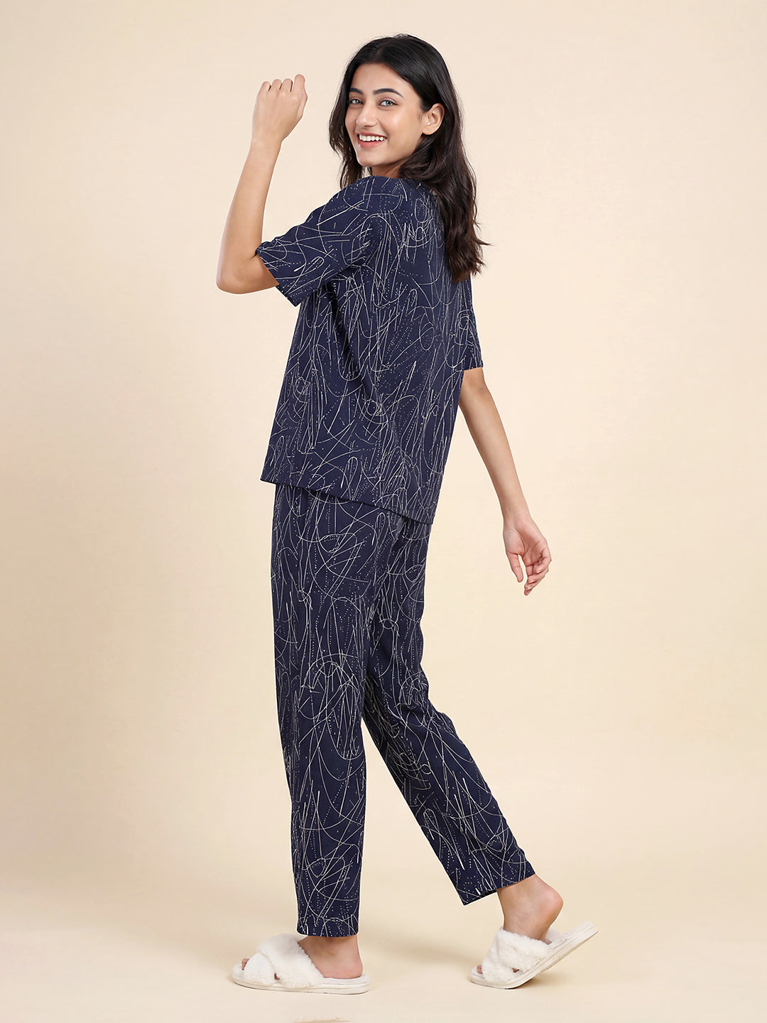 Midnight Echo - Cotton Lounge Night Suit