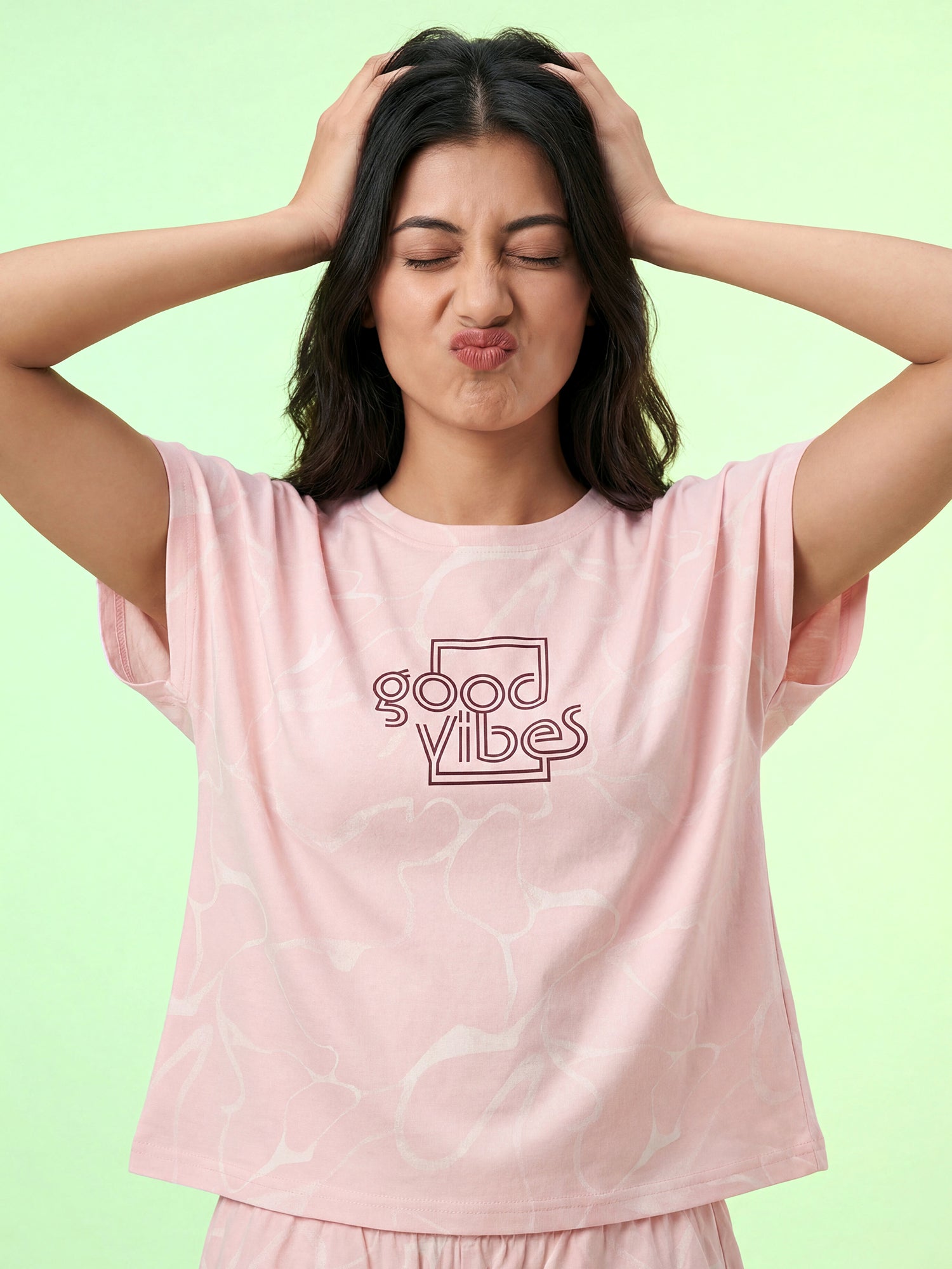Good Vibes – Cotton Lounge Night Suit