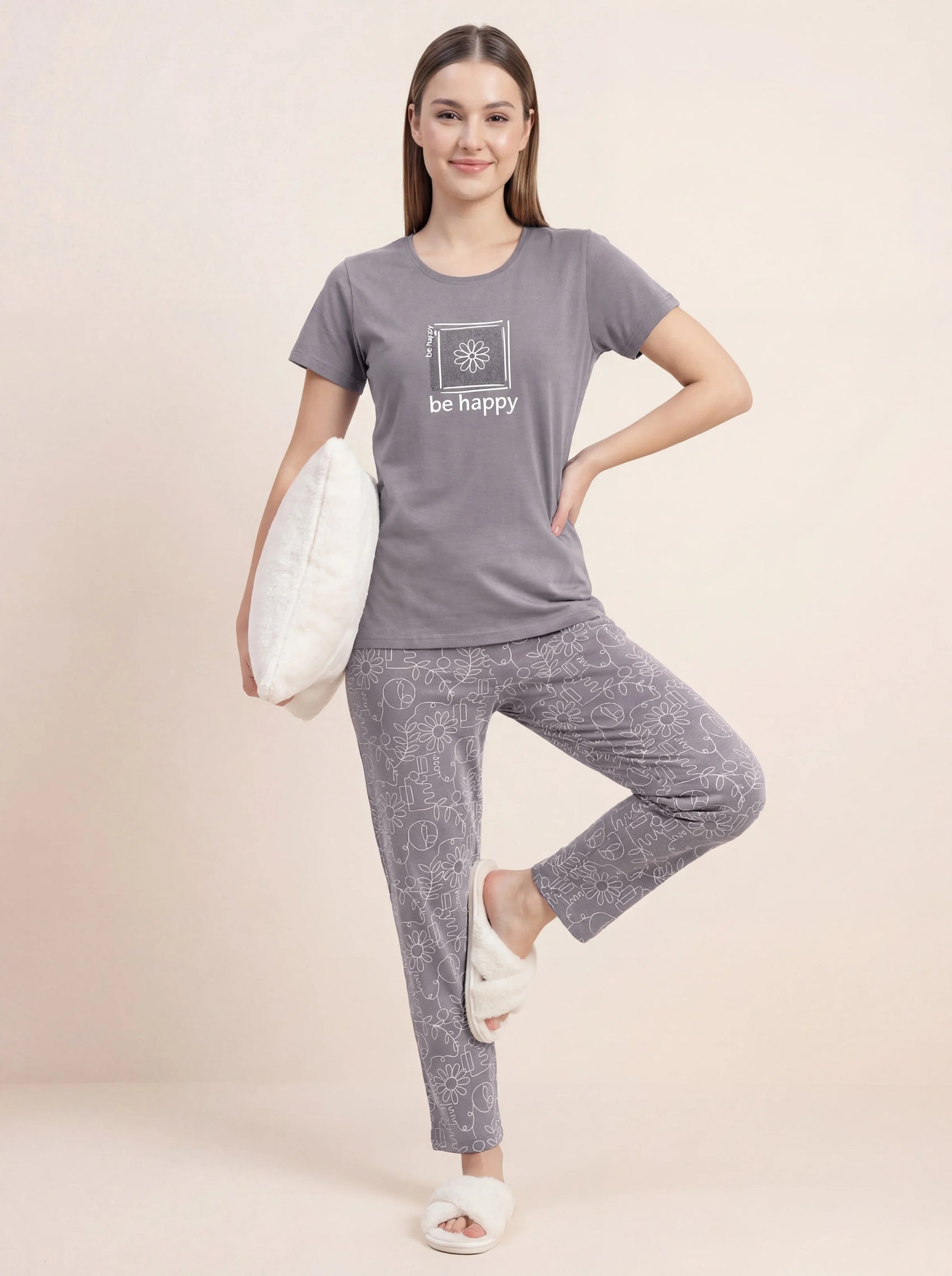 Be Happy - Cotton Lounge Night Suit