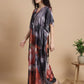 Floral Reverie Satin Kaftan Nightgown