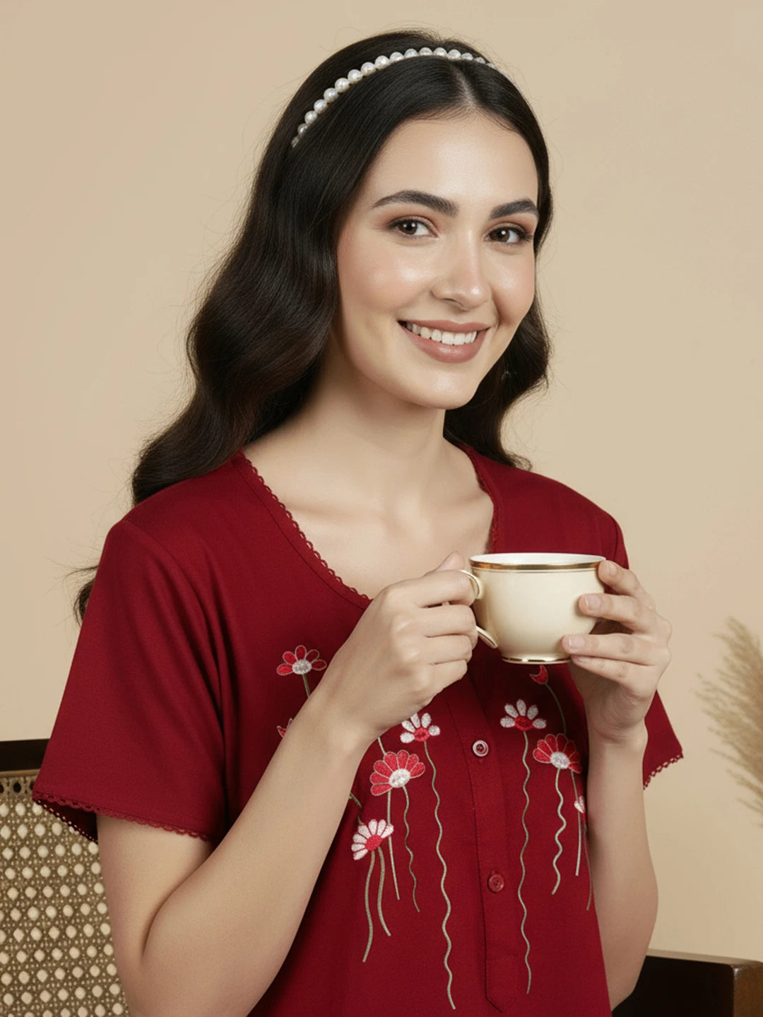 Alpine - Elegant Maxi Nightdress .