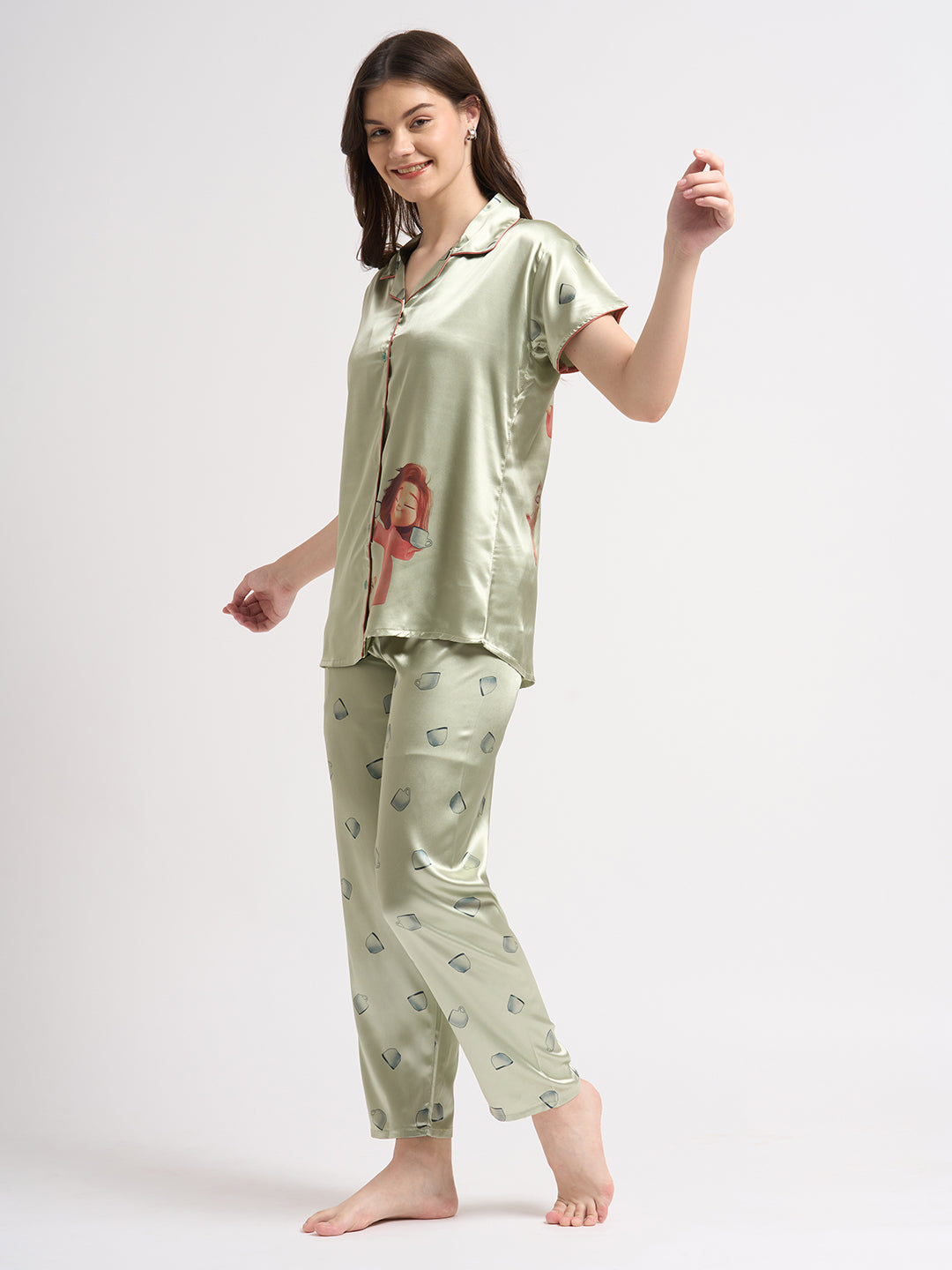 Morning Brew - Silky Lounge Night Suit