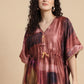 Floral Reverie Satin Kaftan Nightgown