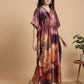 Floral Reverie Satin Kaftan Nightgown